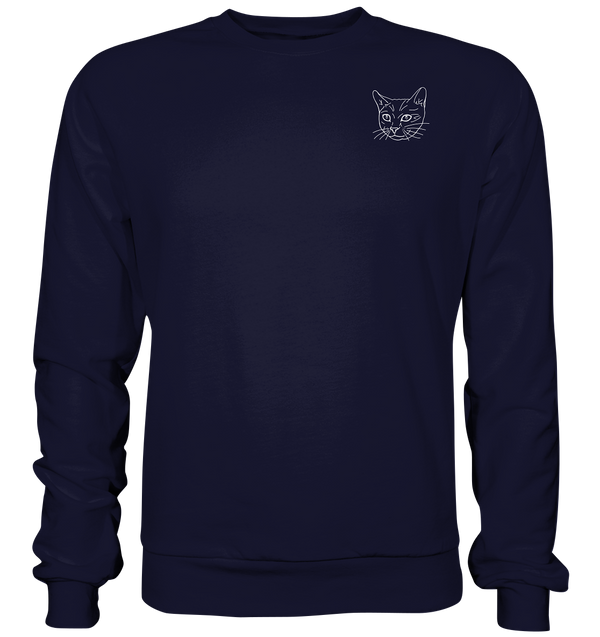 Katze weiß - Basic Sweatshirt Unisex Sweatshirts Tier-Shirts.com Oxford Navy XS