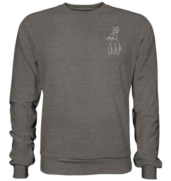 Hase weiß - Basic Sweatshirt Unisex Sweatshirts Tier-Shirts.com Charcoal (Heather) XS