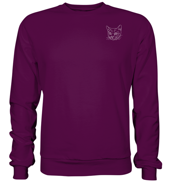 Katze weiß - Basic Sweatshirt Unisex Sweatshirts Tier-Shirts.com Plum XS