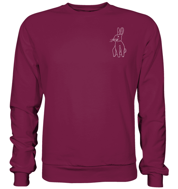 Hase weiß - Basic Sweatshirt Unisex Sweatshirts Tier-Shirts.com Burgundy XS