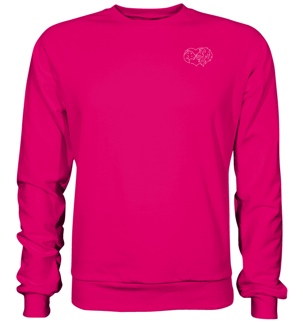 Löwenpaar weiß - Basic Sweatshirt Unisex Sweatshirts Tier-Shirts.com Hot Pink XS