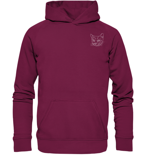 Katze weiß - Basic Hoodie Unisex Hoodies Tier-Shirts.com Burgundy XS