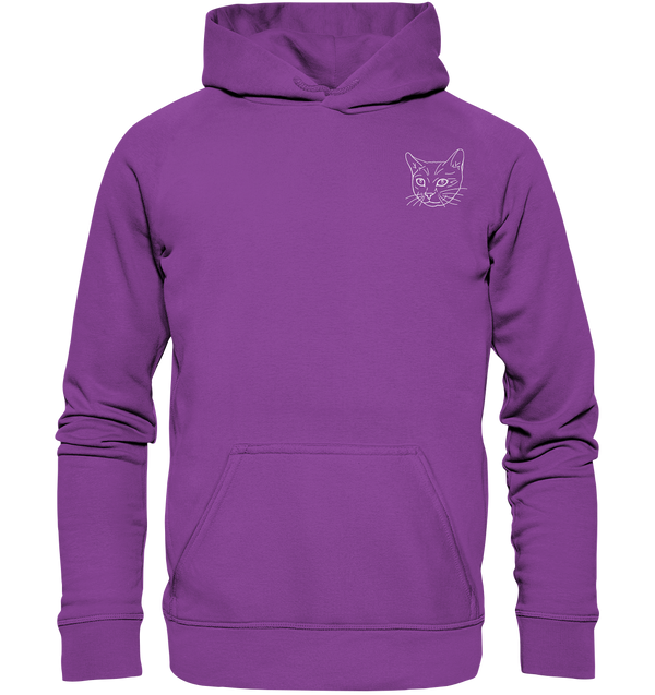 Katze weiß - Basic Hoodie Unisex Hoodies Tier-Shirts.com Magenta Magic XS