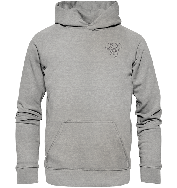 Elefant schwarz - Basic Hoodie Unisex Hoodies Tier-Shirts.com Heather Grey XS