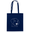 Hund Schlappohr weiß - Baumwolltasche Einkaufstasche Tier-Shirts.com French Navy ca. 38x42