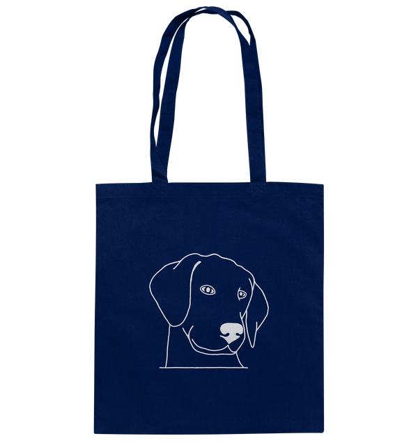 Hund Schlappohr weiß - Baumwolltasche Einkaufstasche Tier-Shirts.com French Navy ca. 38x42