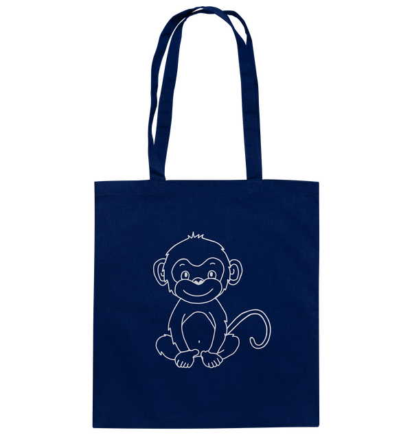 Affenbaby weiß - Baumwolltasche Einkaufstasche Tier-Shirts.com French Navy ca. 38x42