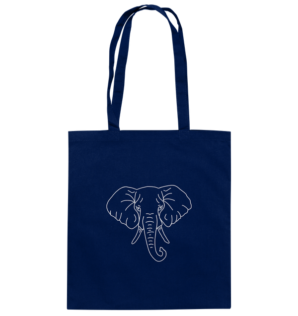 Elefant weiß - Baumwolltasche Einkaufstasche Tier-Shirts.com French Navy ca. 38x42