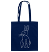 Hase weiß - Baumwolltasche Einkaufstasche Tier-Shirts.com French Navy ca. 38x42