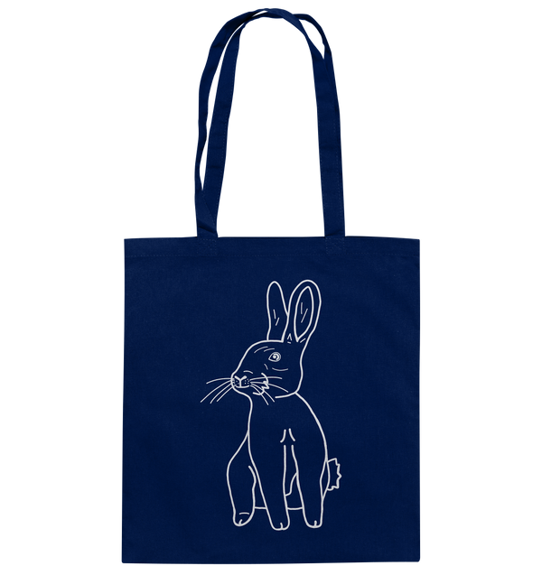 Hase weiß - Baumwolltasche Einkaufstasche Tier-Shirts.com French Navy ca. 38x42