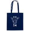 Giraffe weiß - Baumwolltasche Einkaufstasche Tier-Shirts.com French Navy ca. 38x42