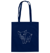 Schwein weiß - Baumwolltasche Einkaufstasche Tier-Shirts.com French Navy ca. 38x42