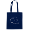 Schnauzer weiß - Baumwolltasche Einkaufstasche Tier-Shirts.com French Navy ca. 38x42