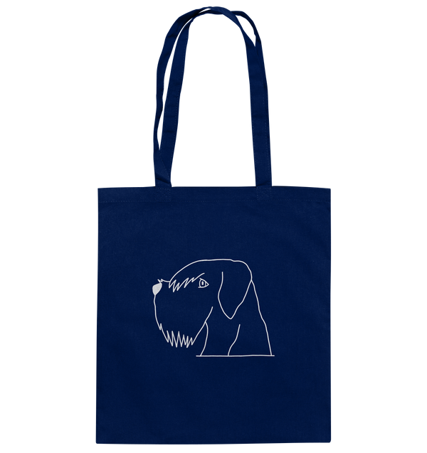 Schnauzer weiß - Baumwolltasche Einkaufstasche Tier-Shirts.com French Navy ca. 38x42