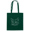 Katze weiß - Baumwolltasche Einkaufstasche Tier-Shirts.com Bottle Green ca. 38x42