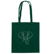 Elefant weiß - Baumwolltasche Einkaufstasche Tier-Shirts.com Bottle Green ca. 38x42