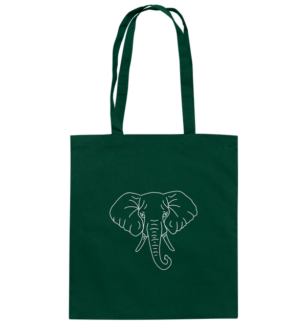 Elefant weiß - Baumwolltasche Einkaufstasche Tier-Shirts.com Bottle Green ca. 38x42