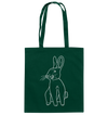 Hase weiß - Baumwolltasche Einkaufstasche Tier-Shirts.com Bottle Green ca. 38x42