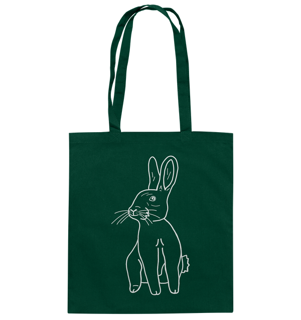 Hase weiß - Baumwolltasche Einkaufstasche Tier-Shirts.com Bottle Green ca. 38x42