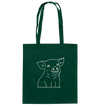 Ferkel weiß - Baumwolltasche Einkaufstasche Tier-Shirts.com Bottle Green ca. 38x42