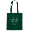 Kuh weiß - Baumwolltasche Einkaufstasche Tier-Shirts.com Bottle Green ca. 38x42