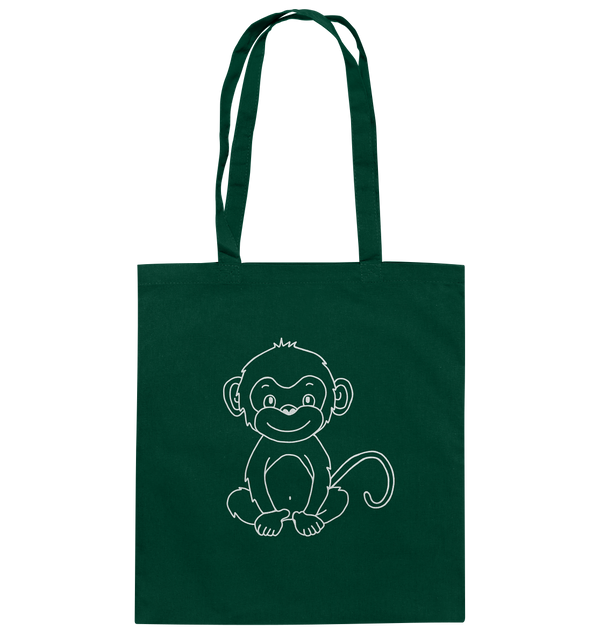 Affenbaby weiß - Baumwolltasche Einkaufstasche Tier-Shirts.com Bottle Green ca. 38x42