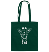 Giraffe weiß - Baumwolltasche Einkaufstasche Tier-Shirts.com Bottle Green ca. 38x42