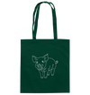 Schwein weiß - Baumwolltasche Einkaufstasche Tier-Shirts.com Bottle Green ca. 38x42