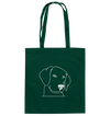 Hund Schlappohr weiß - Baumwolltasche Einkaufstasche Tier-Shirts.com Bottle Green ca. 38x42