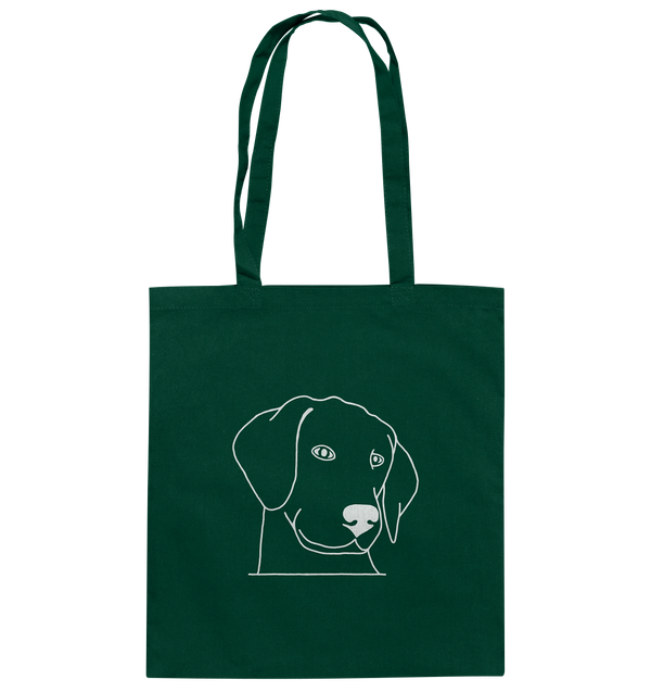 Hund Schlappohr weiß - Baumwolltasche Einkaufstasche Tier-Shirts.com Bottle Green ca. 38x42