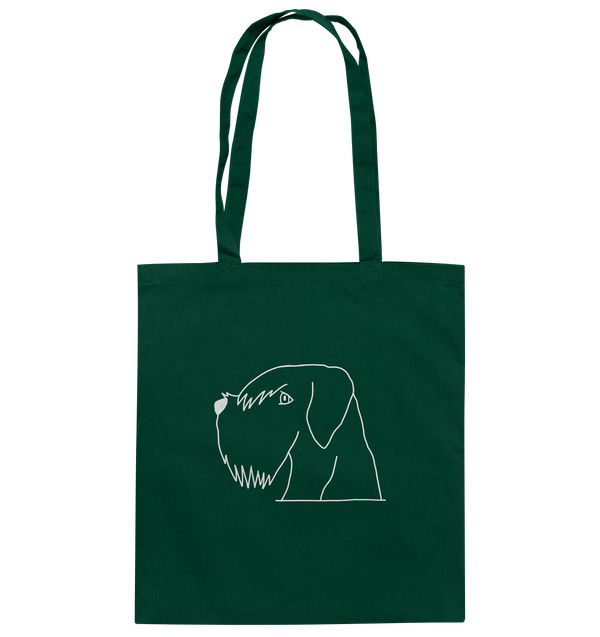 Schnauzer weiß - Baumwolltasche Einkaufstasche Tier-Shirts.com Bottle Green ca. 38x42