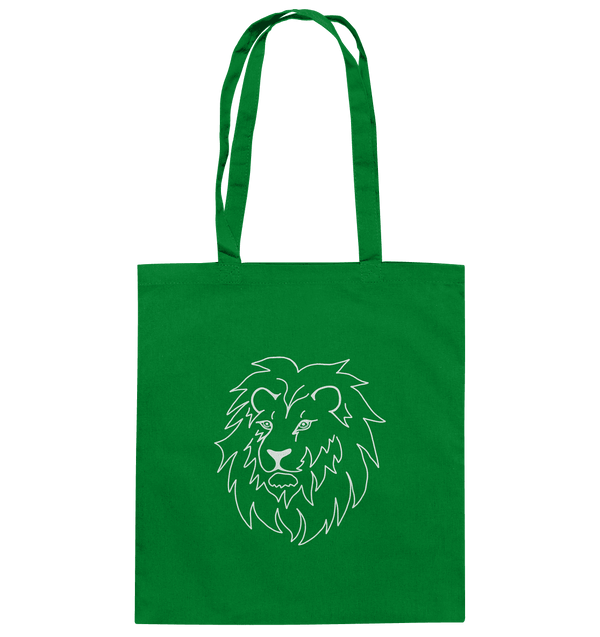 Löwe weiß - Baumwolltasche Taschen Tier-Shirts.com Kelly Green ca. 38x42