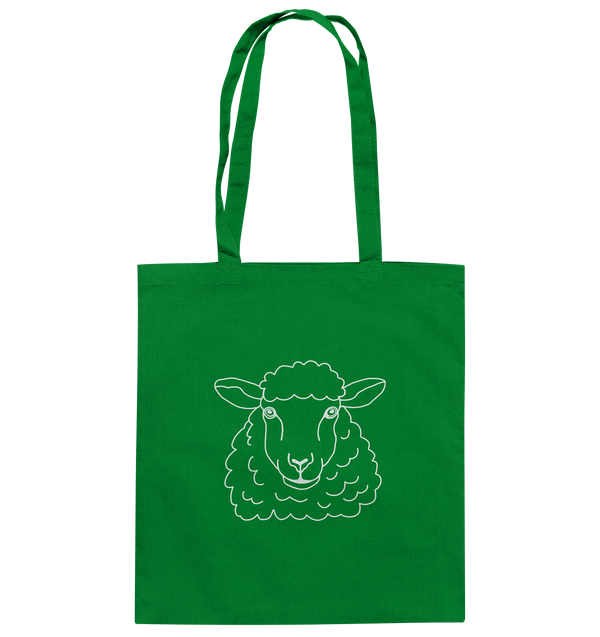 Schaf weiß - Baumwolltasche Einkaufstasche Tier-Shirts.com Kelly Green ca. 38x42