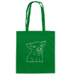 Ferkel weiß - Baumwolltasche Einkaufstasche Tier-Shirts.com Kelly Green ca. 38x42