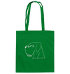 Schnauzer weiß - Baumwolltasche Einkaufstasche Tier-Shirts.com Kelly Green ca. 38x42