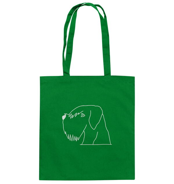 Schnauzer weiß - Baumwolltasche Einkaufstasche Tier-Shirts.com Kelly Green ca. 38x42