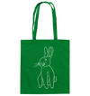 Hase weiß - Baumwolltasche Einkaufstasche Tier-Shirts.com Kelly Green ca. 38x42