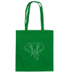 Elefant weiß - Baumwolltasche Einkaufstasche Tier-Shirts.com Kelly Green ca. 38x42