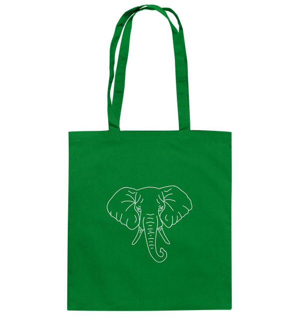 Elefant weiß - Baumwolltasche Einkaufstasche Tier-Shirts.com Kelly Green ca. 38x42