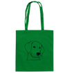 Hund Schlappohr - Baumwolltasche Einkaufstasche Tier-Shirts.com Kelly Green ca. 38x42