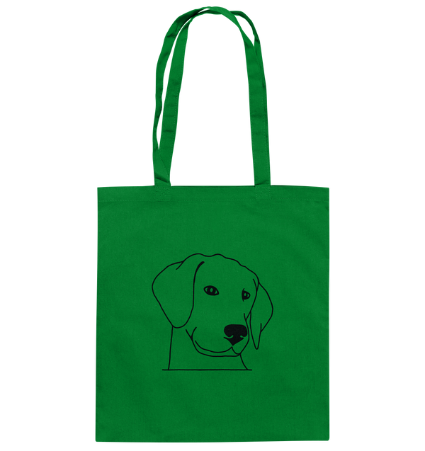 Hund Schlappohr - Baumwolltasche Einkaufstasche Tier-Shirts.com Kelly Green ca. 38x42