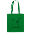 Ferkel schwarz - Baumwolltasche Einkaufstasche Tier-Shirts.com Kelly Green ca. 38x42