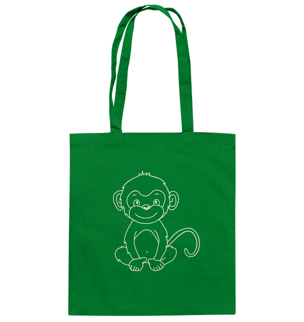 Affenbaby weiß - Baumwolltasche Einkaufstasche Tier-Shirts.com Kelly Green ca. 38x42