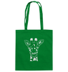 Giraffe weiß - Baumwolltasche Einkaufstasche Tier-Shirts.com Kelly Green ca. 38x42