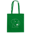 Hund Schlappohr weiß - Baumwolltasche Einkaufstasche Tier-Shirts.com Kelly Green ca. 38x42