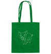 Schwein weiß - Baumwolltasche Einkaufstasche Tier-Shirts.com Kelly Green ca. 38x42