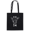 Giraffe weiß - Baumwolltasche Einkaufstasche Tier-Shirts.com Black ca. 38x42