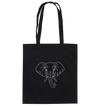 Elefant weiß - Baumwolltasche Einkaufstasche Tier-Shirts.com Black ca. 38x42