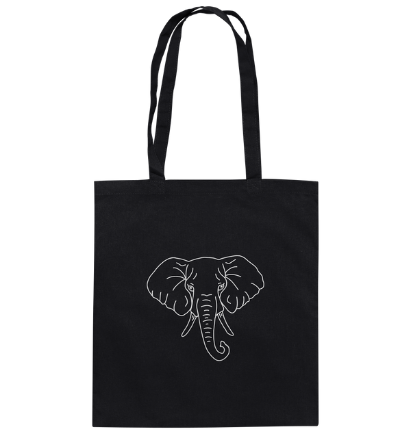 Elefant weiß - Baumwolltasche Einkaufstasche Tier-Shirts.com Black ca. 38x42