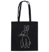 Hase weiß - Baumwolltasche Einkaufstasche Tier-Shirts.com Black ca. 38x42